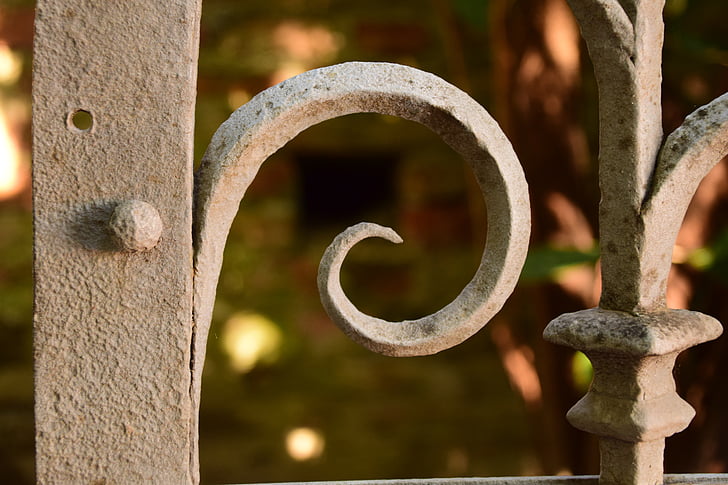 grid, iron, metal, cast iron, old, spiral, historically