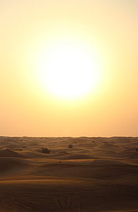 paysage désertique, coucher de soleil, désert, paysage, Sky, sable, sec