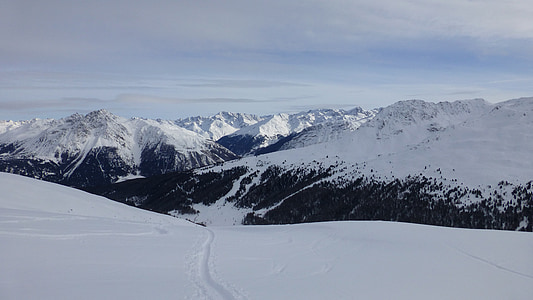 Italië, Zuid-Tirol, rojental, leuke flat, backcountry skiiing, winter, sneeuw