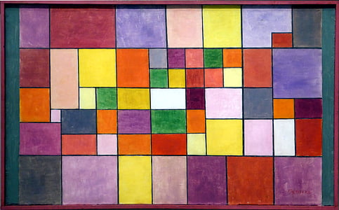 paul klee, harmony of northern flora, table, backgrounds, abstract, pattern, mosaic
