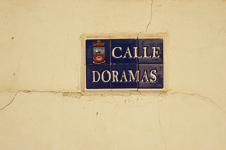 panneau de signalisation, Espagne, Lanzarote, décoré, îles Canaries