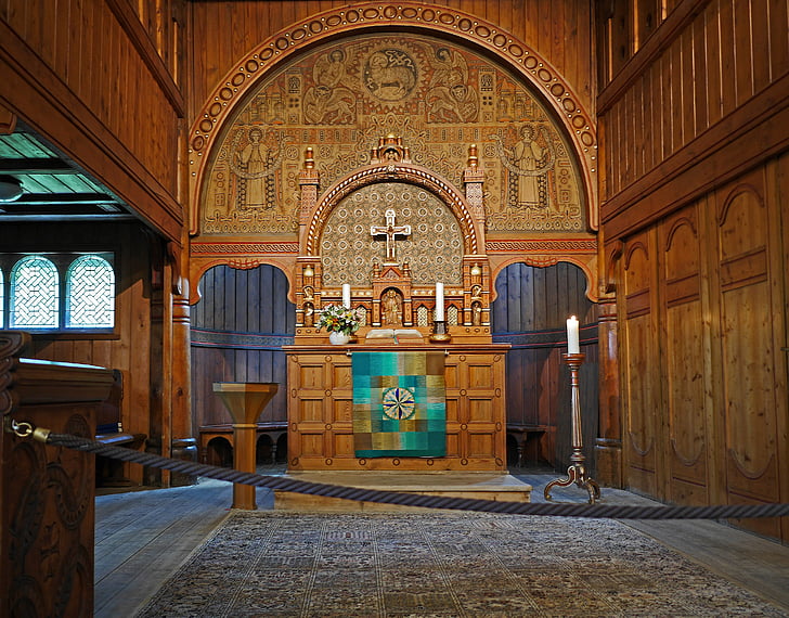 Igreja de, Santuário, construção da madeira, artisticamente, marchetaria, Goslar-hahnenklee, Baixa Saxônia