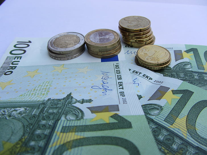 пари, Запиши, сметки, евро, монети, банкова бележка, дълг