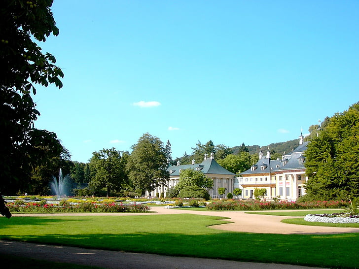 城堡, pillnitz, 山宫殿, 游乐花园, 公园, 德累斯顿, 下萨克森