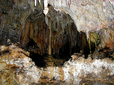 Carlsbad caverns, urvas, stalaktitais urvas, stalaktitų, stalagmitų, stalaktitais, apšvietimas