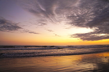 Salwador, Plaża, Dom, Ocean, zachód słońca, wakacje, miłość