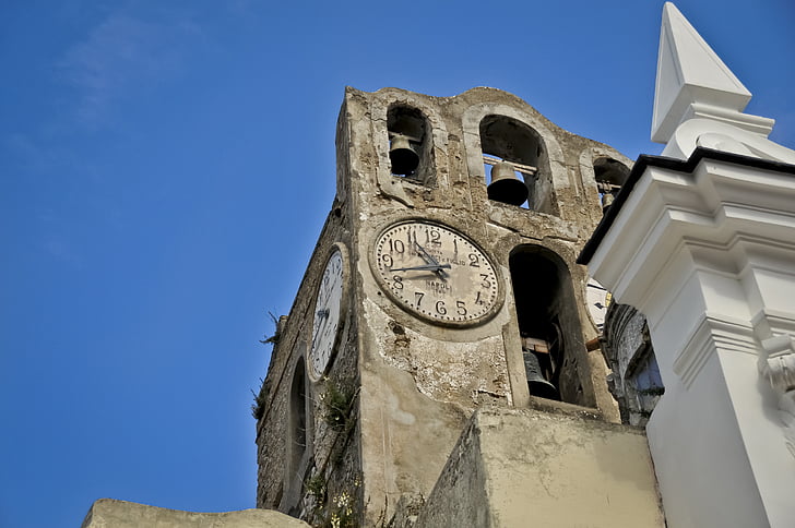 Uhr, Capri, Neapel, Turm, Gebäude, Tourismus, Wahrzeichen