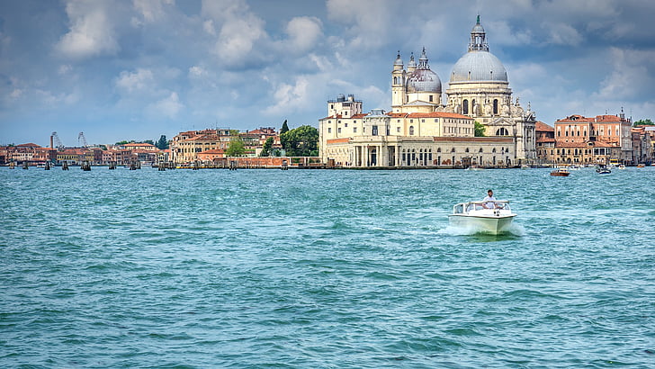 viatges, paisatge, Venècia, ciutat, bota, l'església, l'aigua
