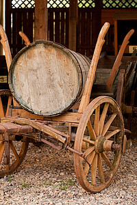 aged, antique, brown, carriage, cart, farm, historic