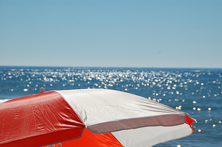 parasol, zee, strand, ontspannen