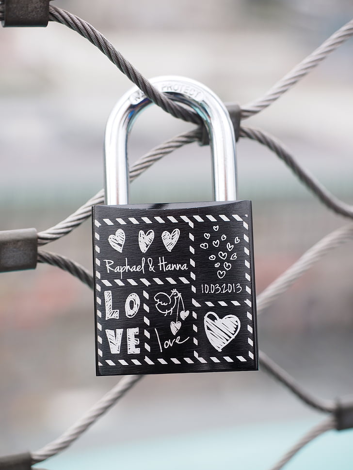 castle, fence, love, love castle, padlock, engraving, symbol