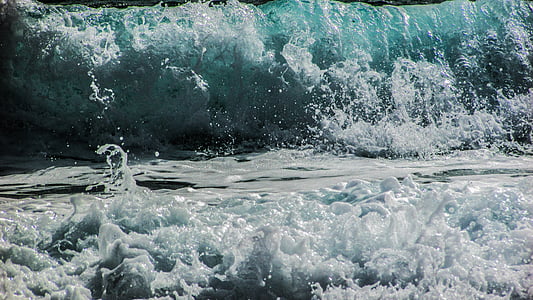 onda, mar, água, Costa, praia, respingo, espuma