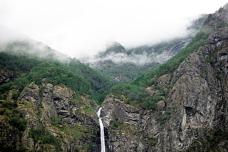Mountain, vattenfall, topp, topp, naturen, landskap, Cascade