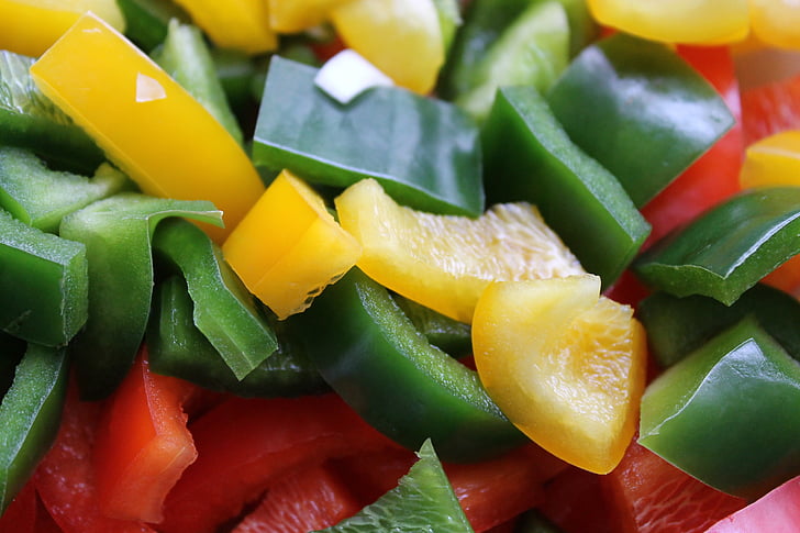 paprika, farverige, sund, farve, grøntsager, vitaminer, vegetar