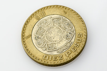 동전, 페소, 돈, 페소, 10, 통화, 멕시코