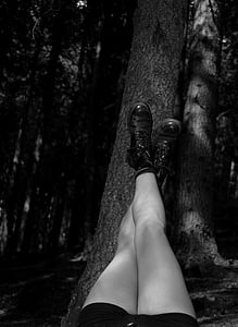 lábak, rock, Dom, Relax, természet, erdőben, utazás