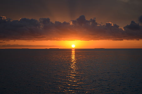 posta de sol, Southamprton, punt més Sud, Florida, oceà, Mar, l'aigua