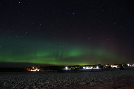 cahaya utara, Swedia, Lapland, Aurora borealis