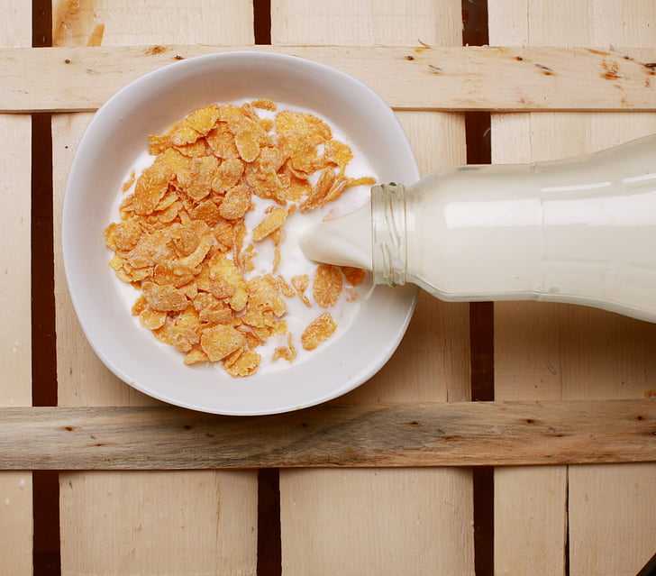 ngũ cốc, sữa, chai, Bữa sáng, flake, có bữa ăn sáng, chế độ ăn uống