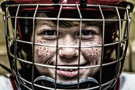 hockey, hjelm, ansigt, Sport, Portræt, gitter, visir