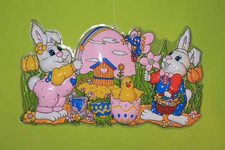 Conejito de Pascua, huevo de Pascua, figuras, gracioso, Ilustración, animal