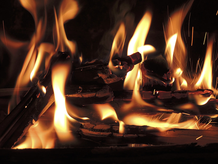 ognisko, ogień, płomień, ciepłe, ciepła, palić, marki