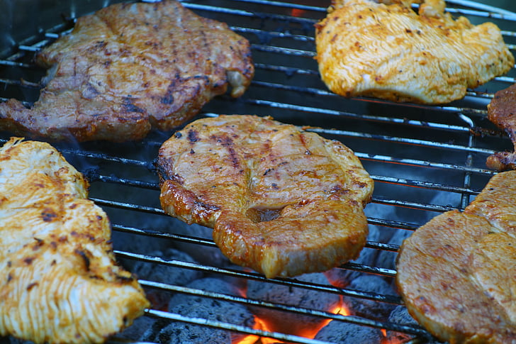 barbecue, carne, estate, griglia, alla griglia, bistecca, gustoso