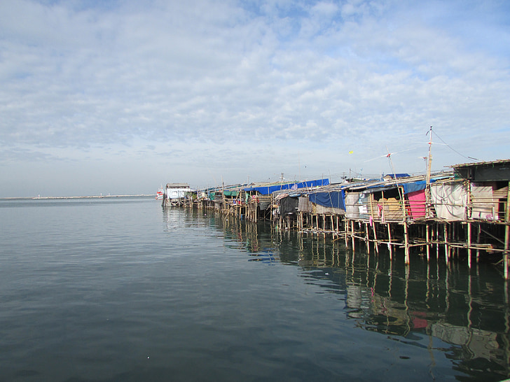 behageligt, horisonten, Thailand, farve, blå, fiskeri, ven