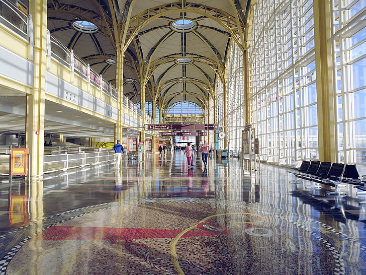l'aeroport, aeronaus, viatges, terminal, Ronald reagan nationaflughafen, Alexandria, Virginia