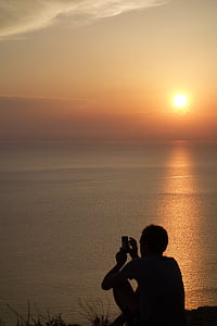 Ibiza, solnedgång, havet, Medelhavet, ön, Balearerna, sommar