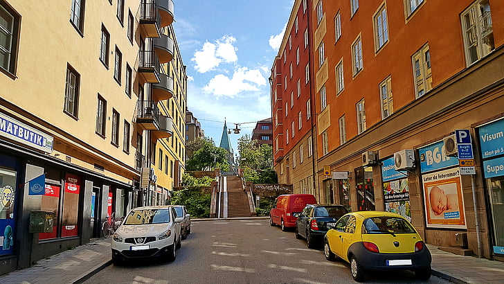 Sverige, Stockholm, Alley, Sommer