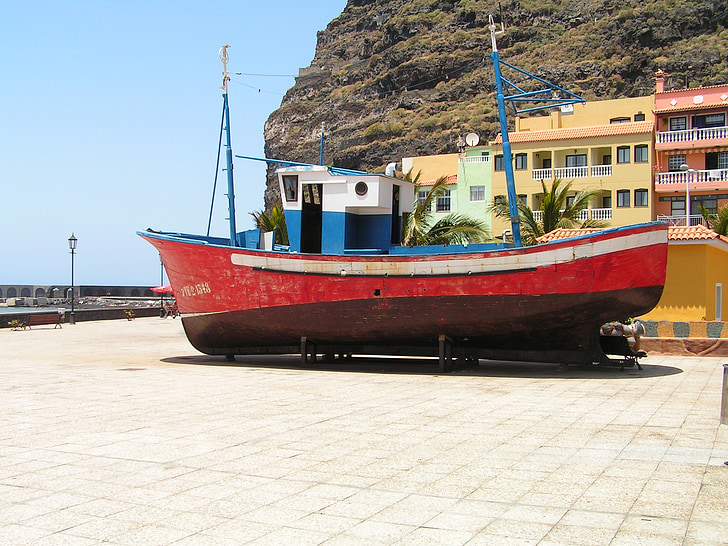 fishboat, thuyền, con tàu, La palma, Xem, thành phố Tazacorte, tàu hàng hải