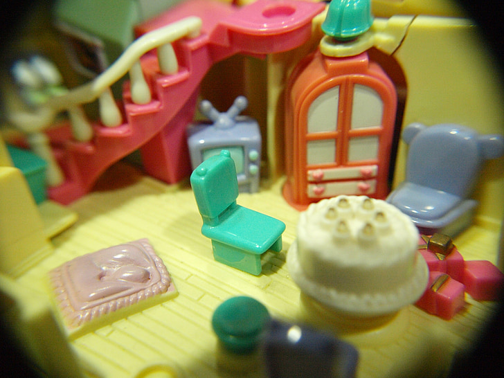 mainan, miniatur, rumah boneka, kecil, rumah, kecil, rumah