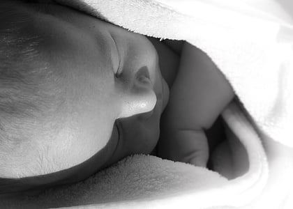 protegido, dulce, bebé, para dormir, niño pequeño, niño, recién nacido