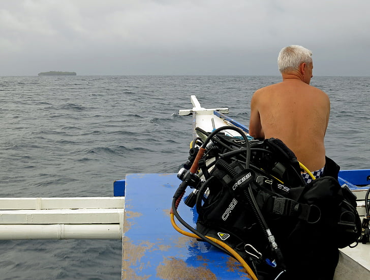 mergulhador, cilindro de mergulho, Scuba diver, oceano, atividade, mergulho