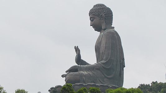 buddha, hong kong buddha, hong kong, statue, monument, forest