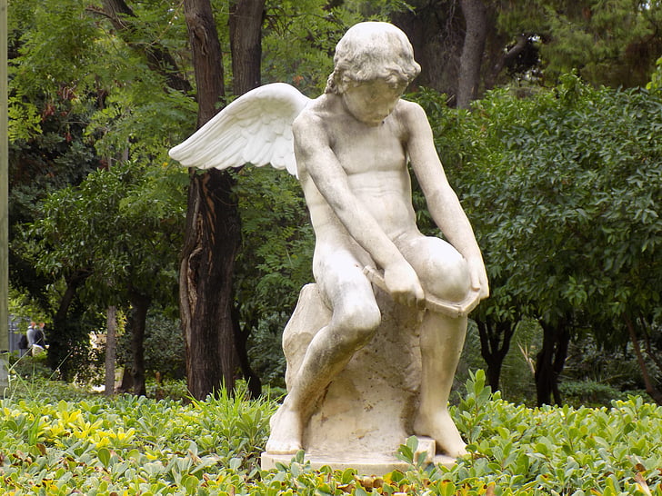 Cupid, staty, Zappeion trädgård, Aten, Grekland