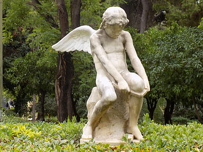 cupid, statue, zappeion garden, athens, greece