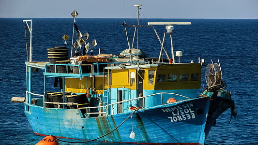 motor ship, fishing ship, fishing, sea, cyprus