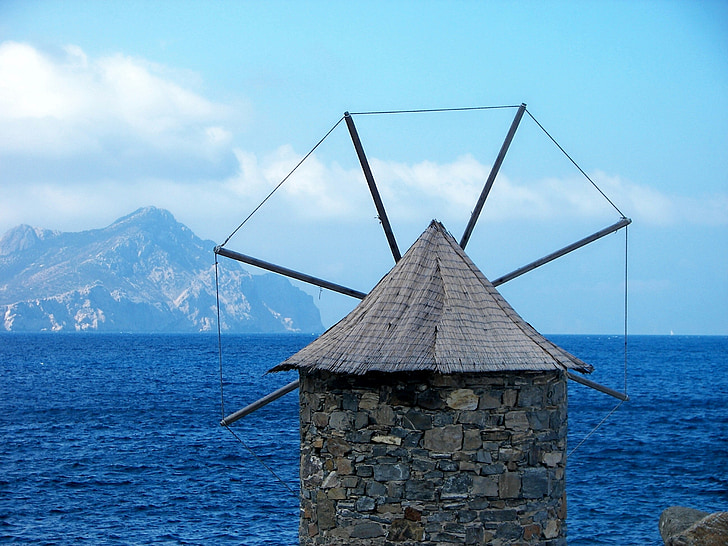 moară de vânt, Amorgos, Insulele Ciclade, Marea Egee, Grecia