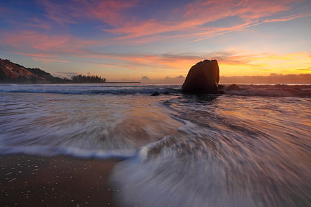 Sunset, Seascape, vand bevægelse, havet, natur, skønhed i naturen, ro