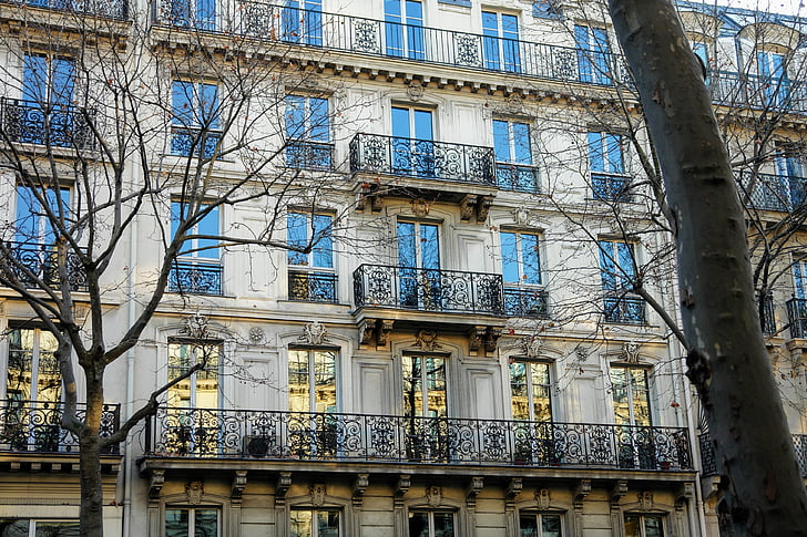 Paris, fasāde, arhitektūra, Francija, ēka, ornament, mājas