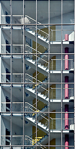 staircase, düsseldorf, symmetry, harmony, window, front window, facade