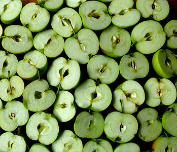 ābolu, zaļa, ēst, augļi, vitamīnu, pārtika, veselīgi