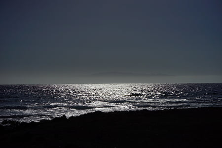 Sea, Ocean, takaisin valo, Island, La matelijat, Beach, Playa de las Americasin