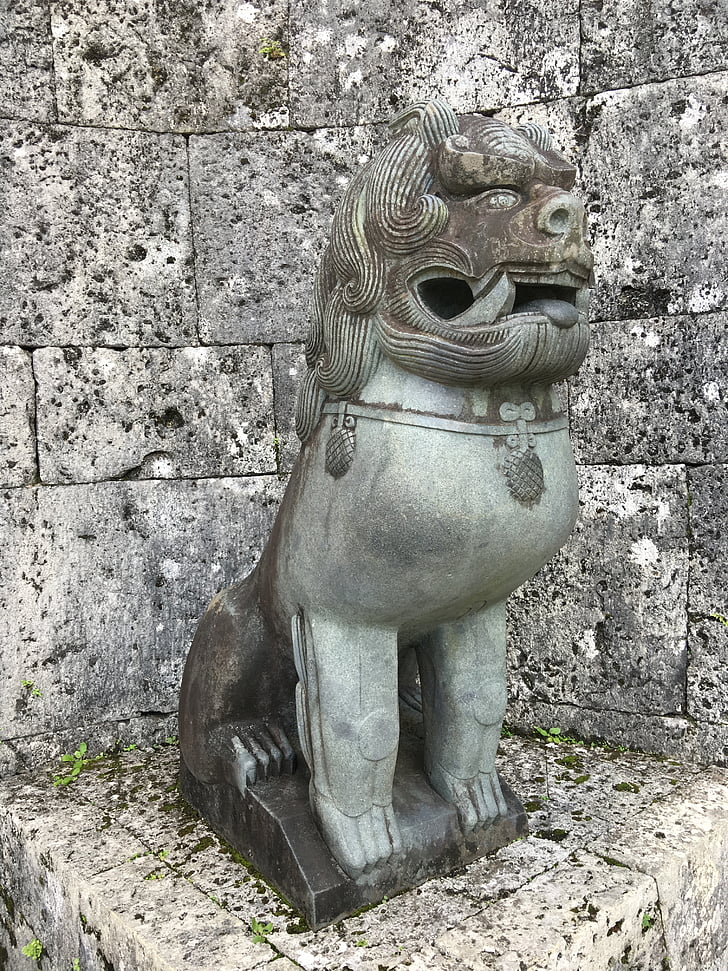 ídolo de entrada portão japonês, ídolo de entrada, ídolo do leão
