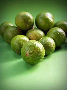 lime, green, lemon, slice, round, segments, fruit