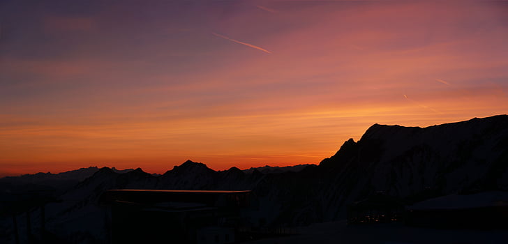zonsopgang, nationaal park, hoge tauern, Morgenrot, Panorama, bergstation, Lift