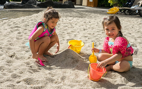 Laste, Beach, mängib, liiv, inimesed, isiku, lapse