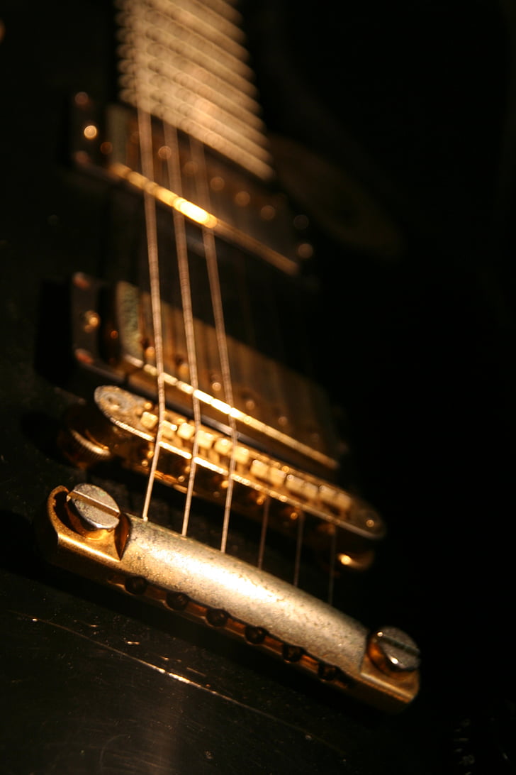 guitar, gibson, close, strings, stringed instrument